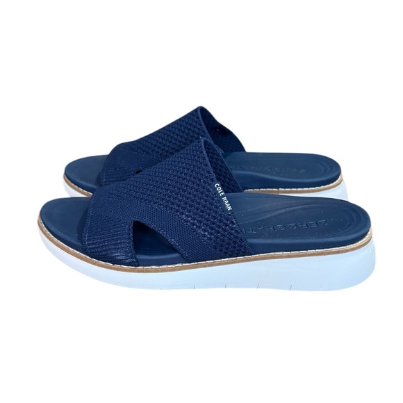 Cole Haan Zerogrand Global Stitchlite Slide Sandals Navy Blue Women’s Size 6.5 - Picture 3 of 8
